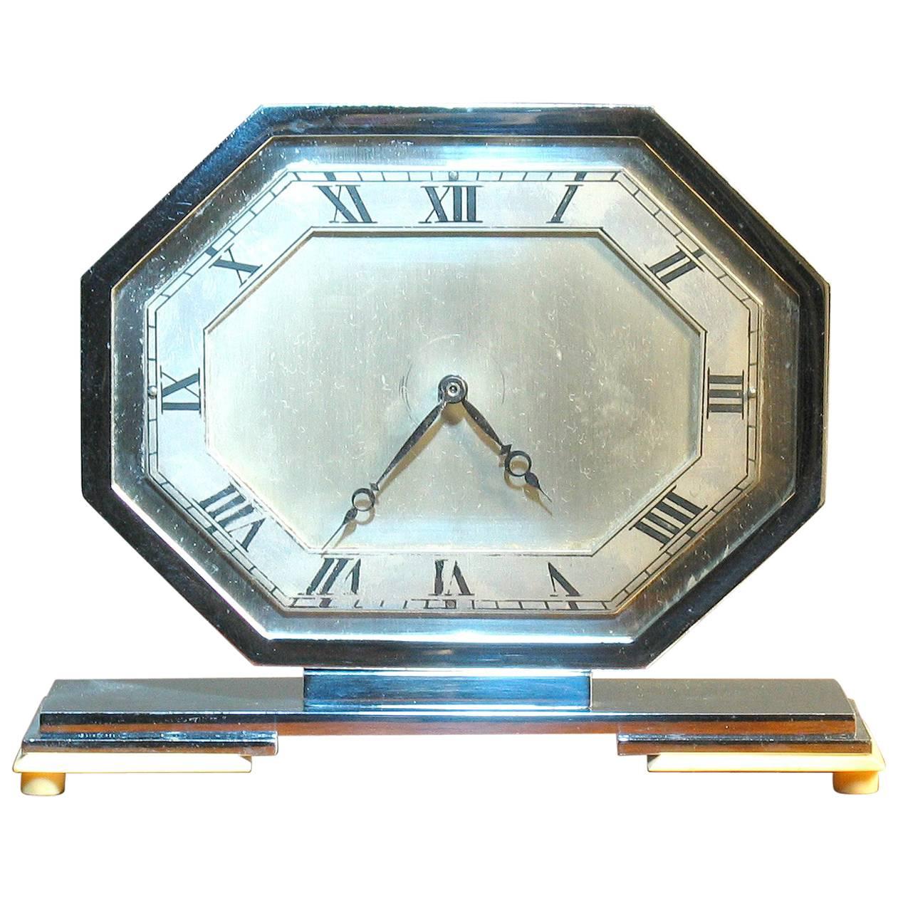 High Quality and Elegant Art Deco English Desk Clock, 1930s