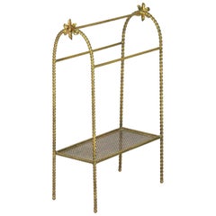 Vintage Gilt Bronze Towel Rack circa mid 20th century