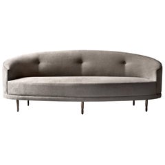 Claire Sofa or Settee by DeMuro Das with Solid Antique Finish Bronze Legs