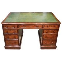 A Fine quality mahogany Victorian Period antique pedestal desk