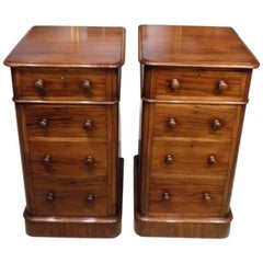 A fine quality pair of mahogany Victorian Period antique bedside chests