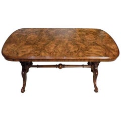 A superb quality burr walnut Victorian antique coffee table