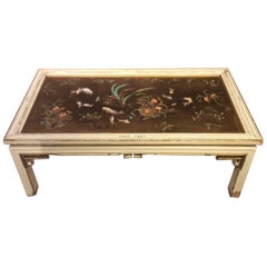 Antique A 1920s Period lacquered 
painted Oriental coffee table