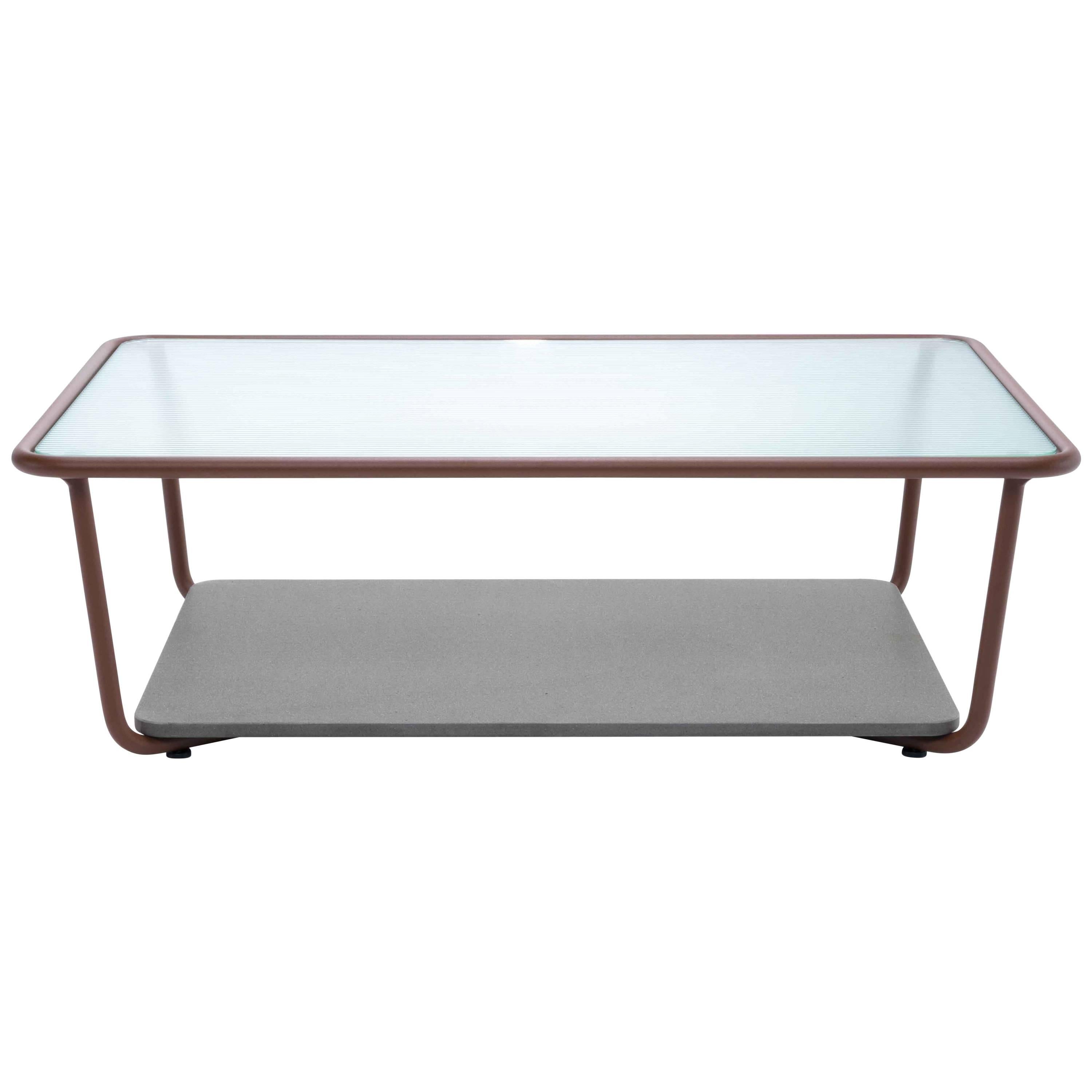 Roda Sunglass 002 Coffee Table for Outdoors in Glass and Powder Coated Aluminium For Sale