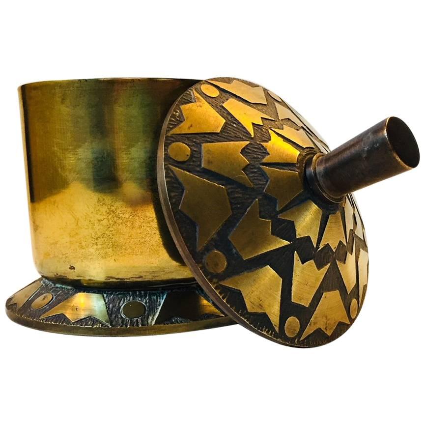Danish Art Deco Lidded Jar, Trinket in Bronze by Nordisk Malm, 1940s