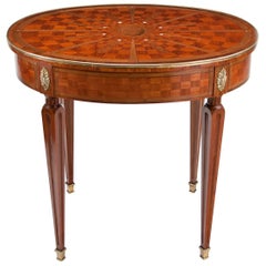 Fine Inlaid Kingwood Oval French Table with Mother-of-Pearl 