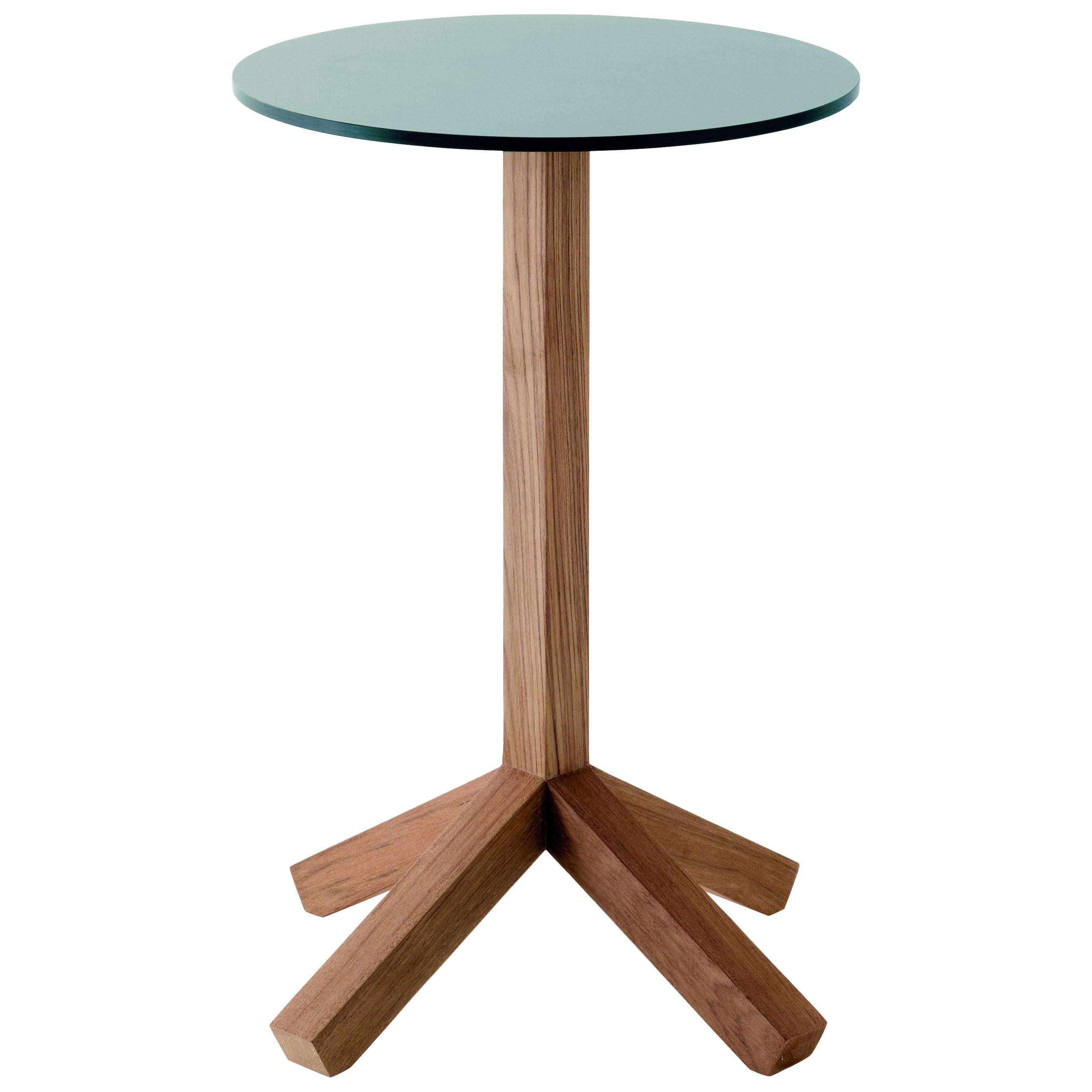 Roda Root 067 Outdoor Side or Coffee Table in Teak with Stone or Grey HPL Top For Sale
