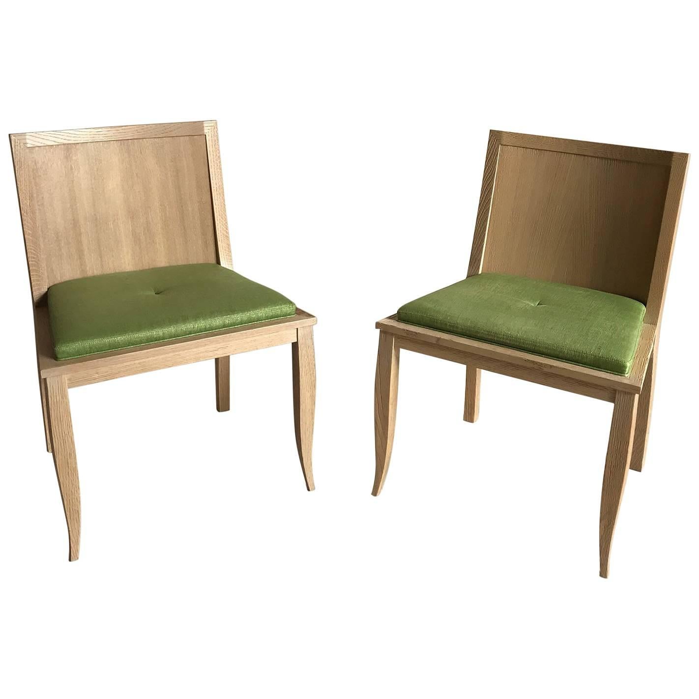 Philippe Delzers for Elitis, Pair of Chairs L'ange Bleu, France, 1998 For Sale