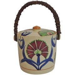 Vintage Floral Hand-Painted Ice Bucket