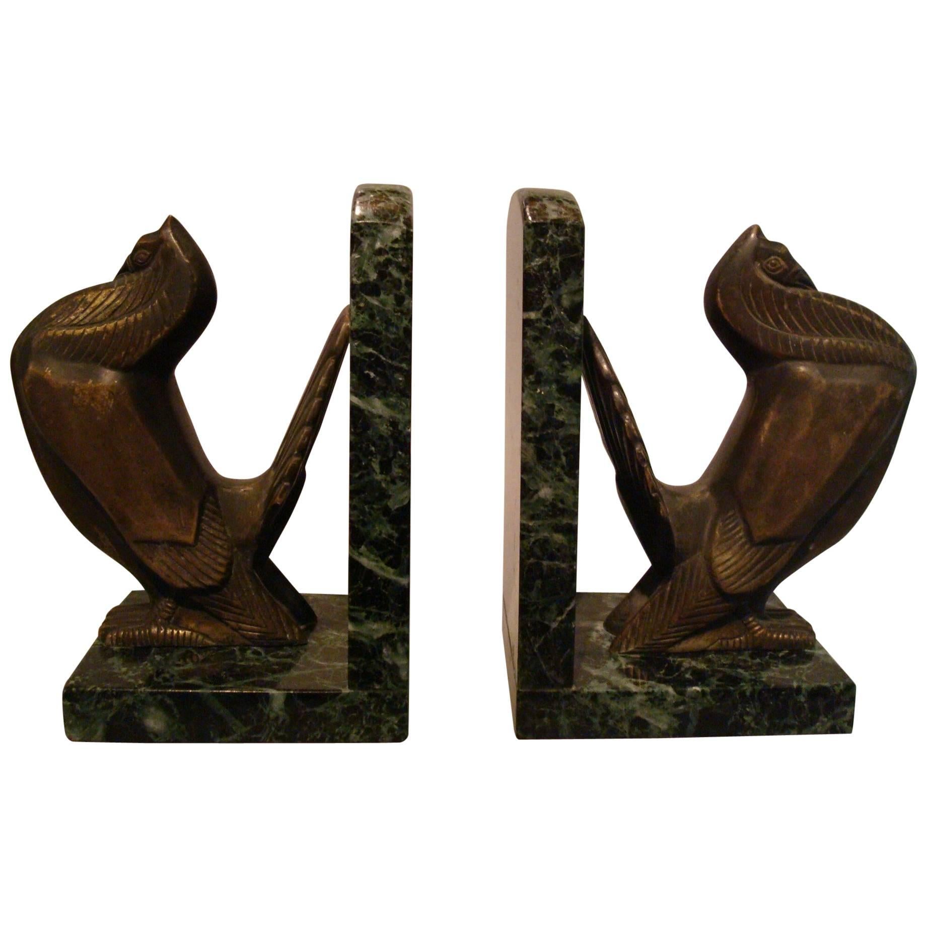 Art Deco Turkey Bronze Bookends Signed Irenee Rochard