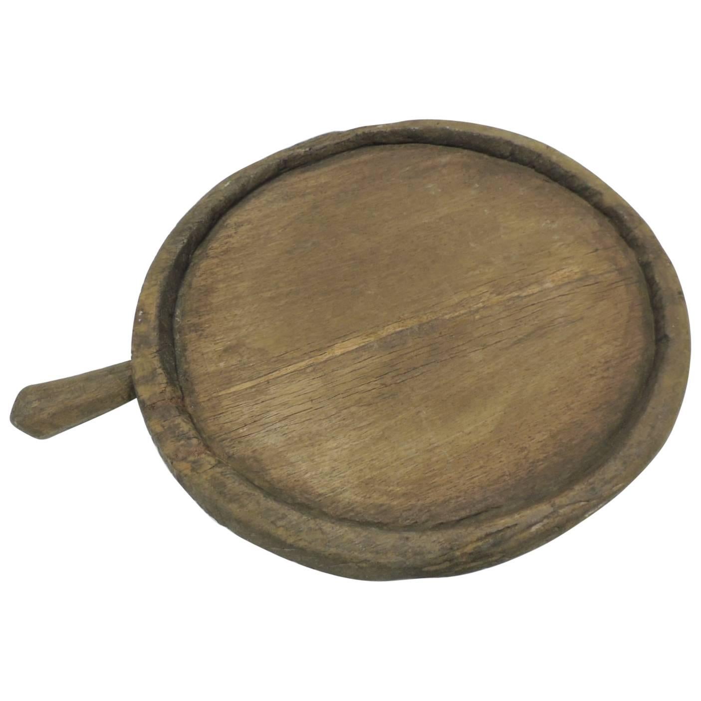 Vintage African Wood Hand-Carved Artisanal Tribal Tray