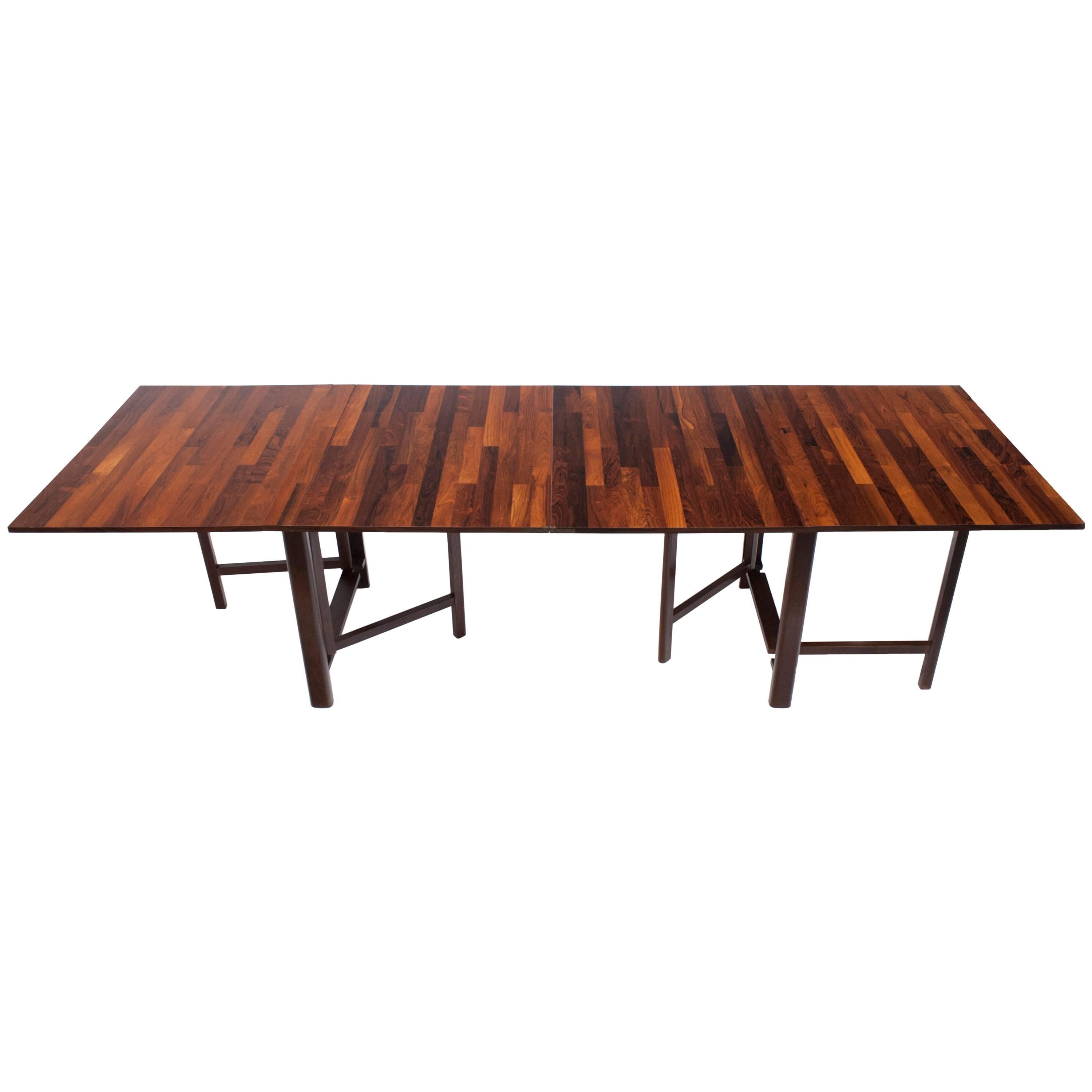 Bruno Mathsson "Maria" Expandable Modern Rosewood Dining Table