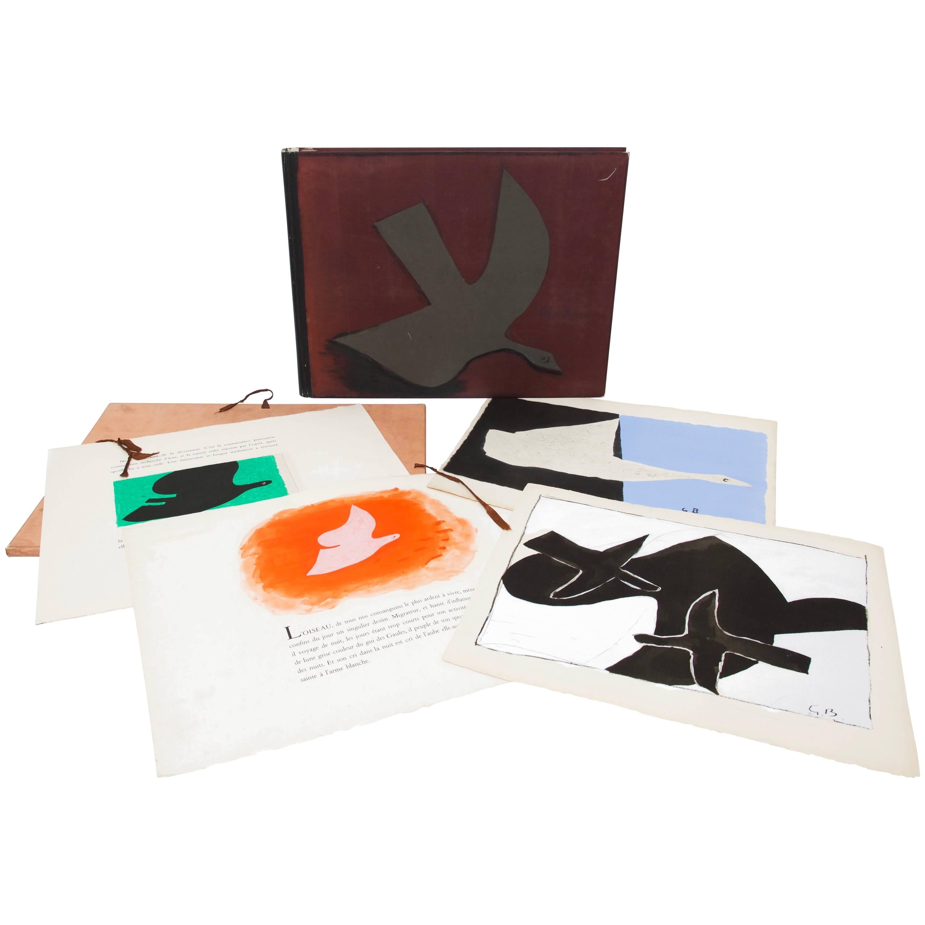 1957-1962, Rare Georges Braque 'Au Vent d'Arles' Archive Books and Lithographs For Sale