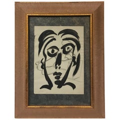 Vintage Peter Keil Expressionist Face Portrait 'Studio Miro'