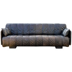 Vintage De Sede Sofa in a Patinated Brown Leather