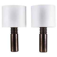 Pair of Swedish Ceramic Table Lamps by Luxus