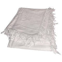 Antique Handwoven Cotton Linen Coverlet