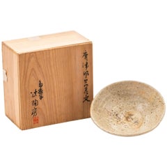 Retro Japanese Karatsu Pottery Tea Bowl, Showa Period