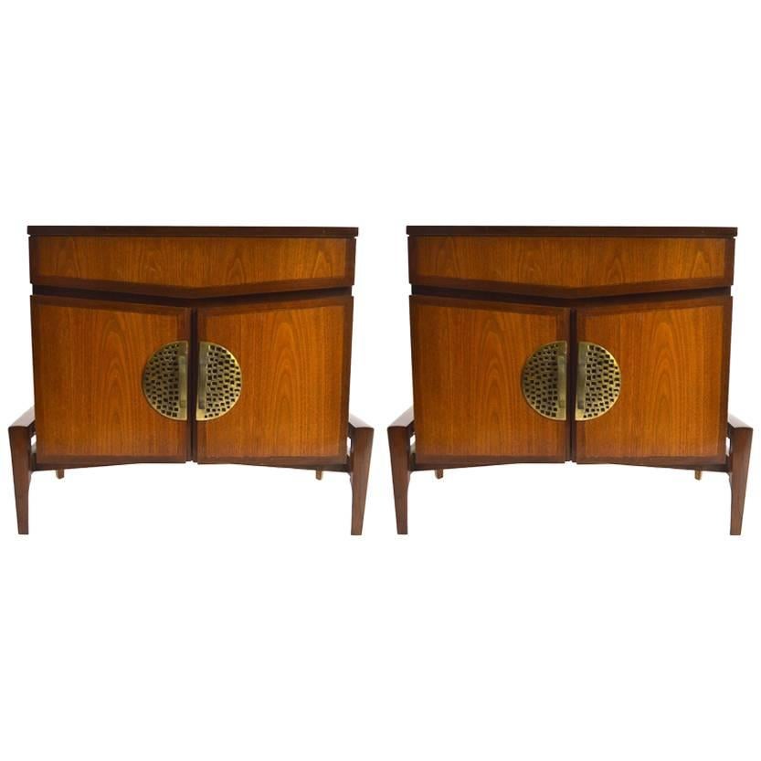 Pair of Asia Modern Nightstands by Helen Hobey for Baker