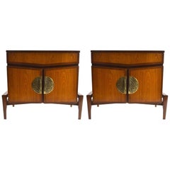 Pair of Asia Modern Nightstands by Helen Hobey for Baker
