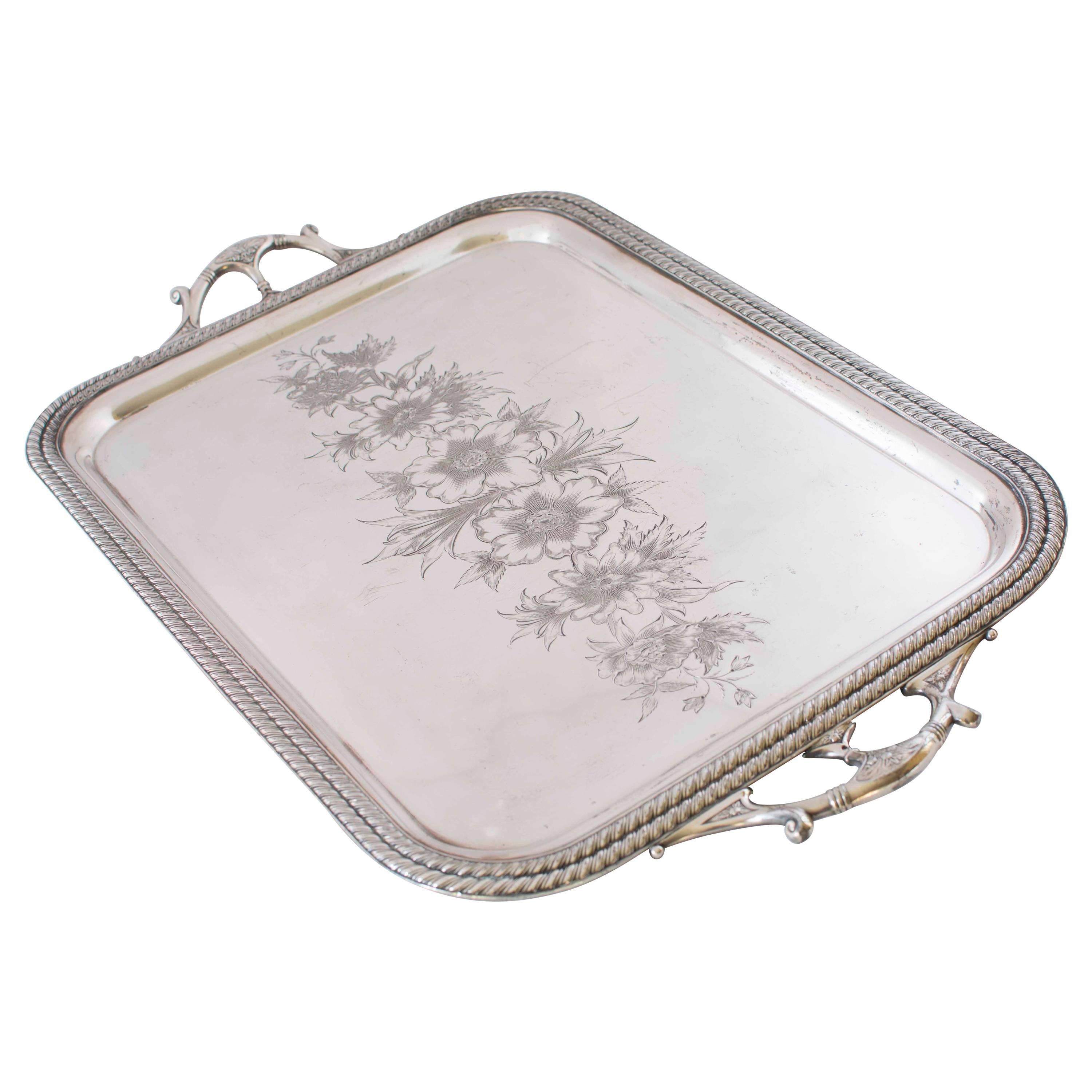 Victorian Butler Tray with Handles
