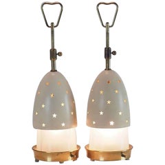 Arredoluce Pair of Table Lamps "Stelline" Designed by Angelo Lelli Milano, 1950s