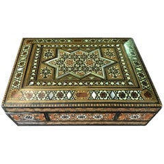 Syrian Inlaid Mosaic Secret Jewelry Box