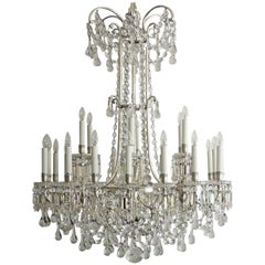 Magnificent 19th Century Signed Baccarat Silvered Bronze and Crystal Chandelier