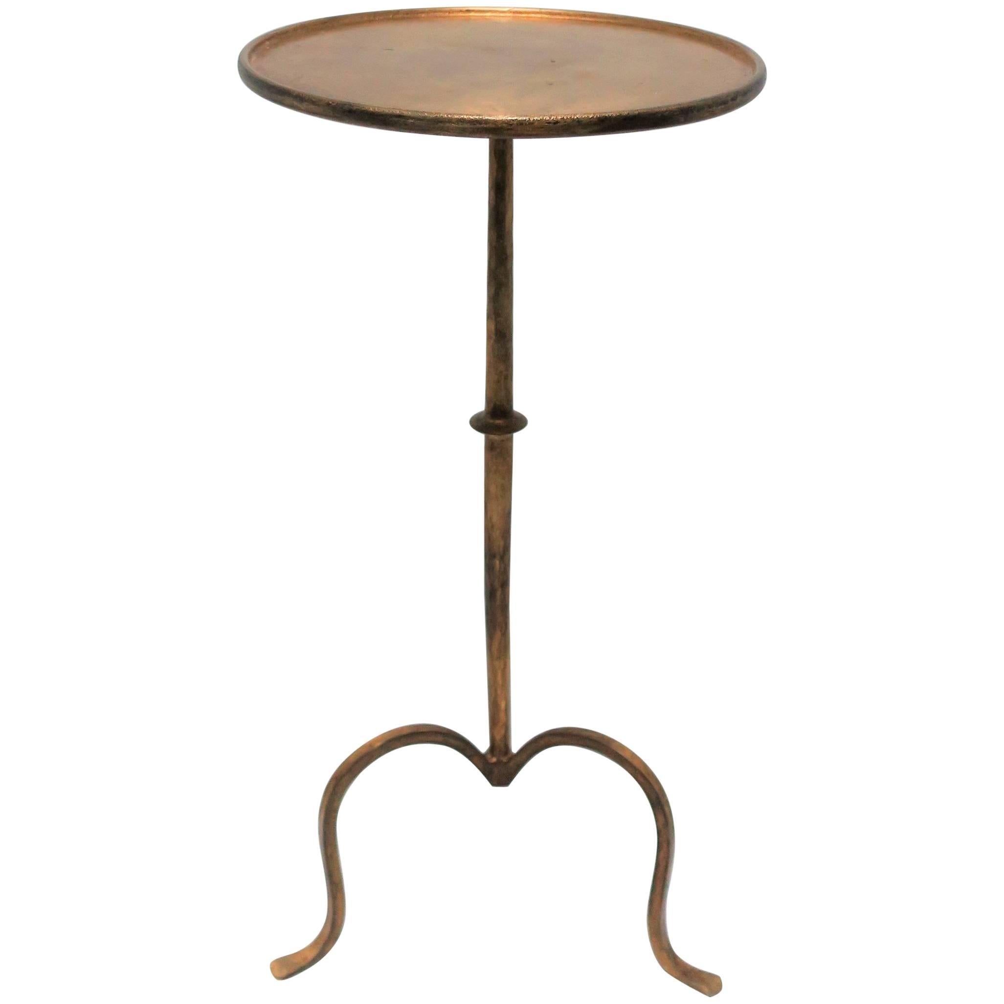Gold Gilt Round Side Table with Tri-Pod Base, 21st Century