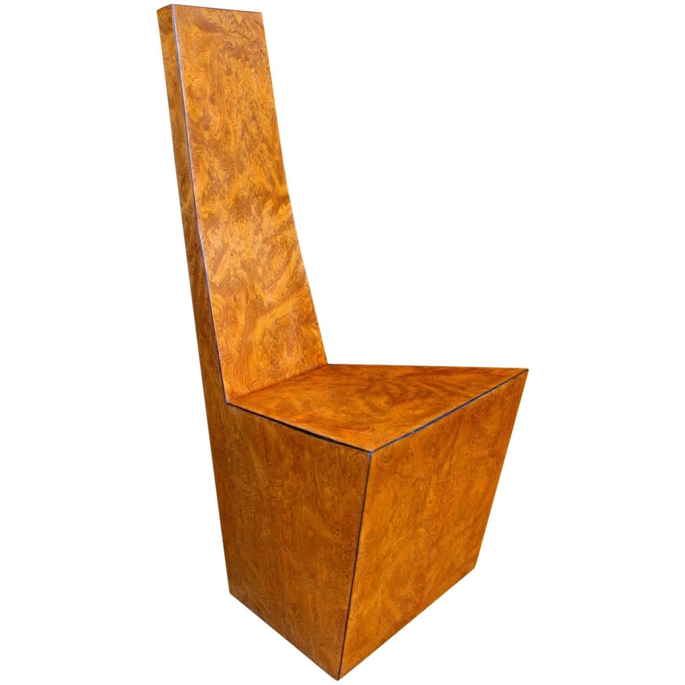Stylish Italian veneered chair, 1970´s 
