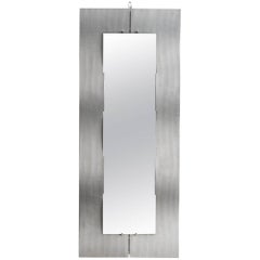 Etched Aluminium "Wave" Full Length Mirror by Lorenzo Burchiellaro, 1970