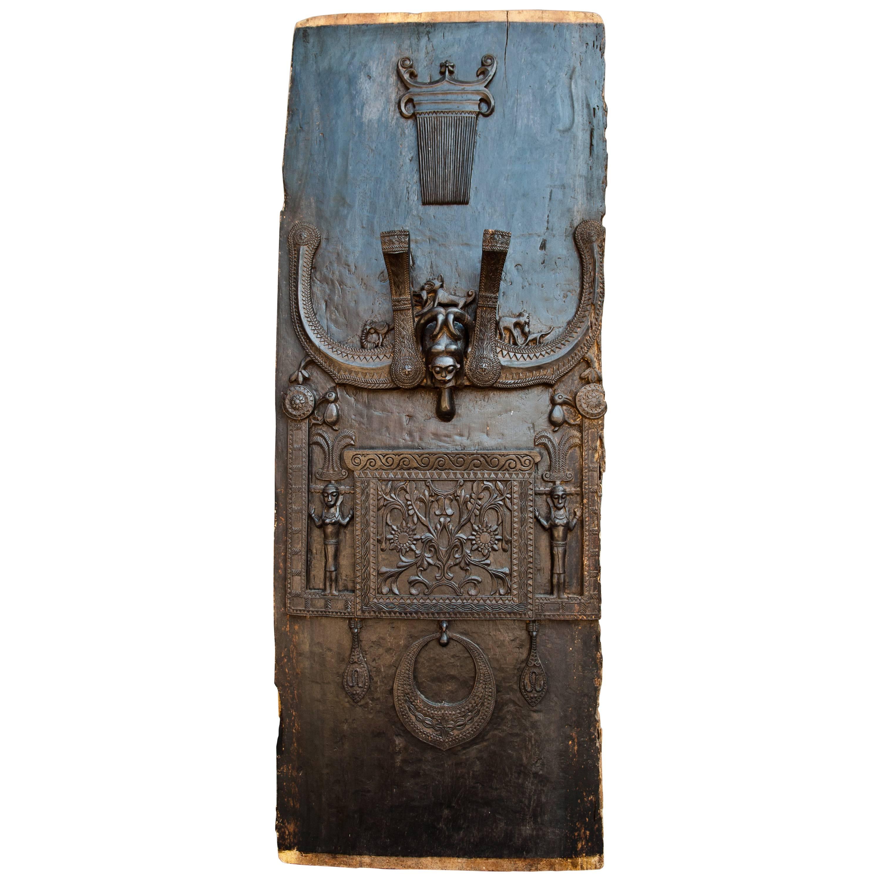 Carved Tribal Wall Panel, Laso So Hagu from Nias, Indonesia, Mid-20th Century