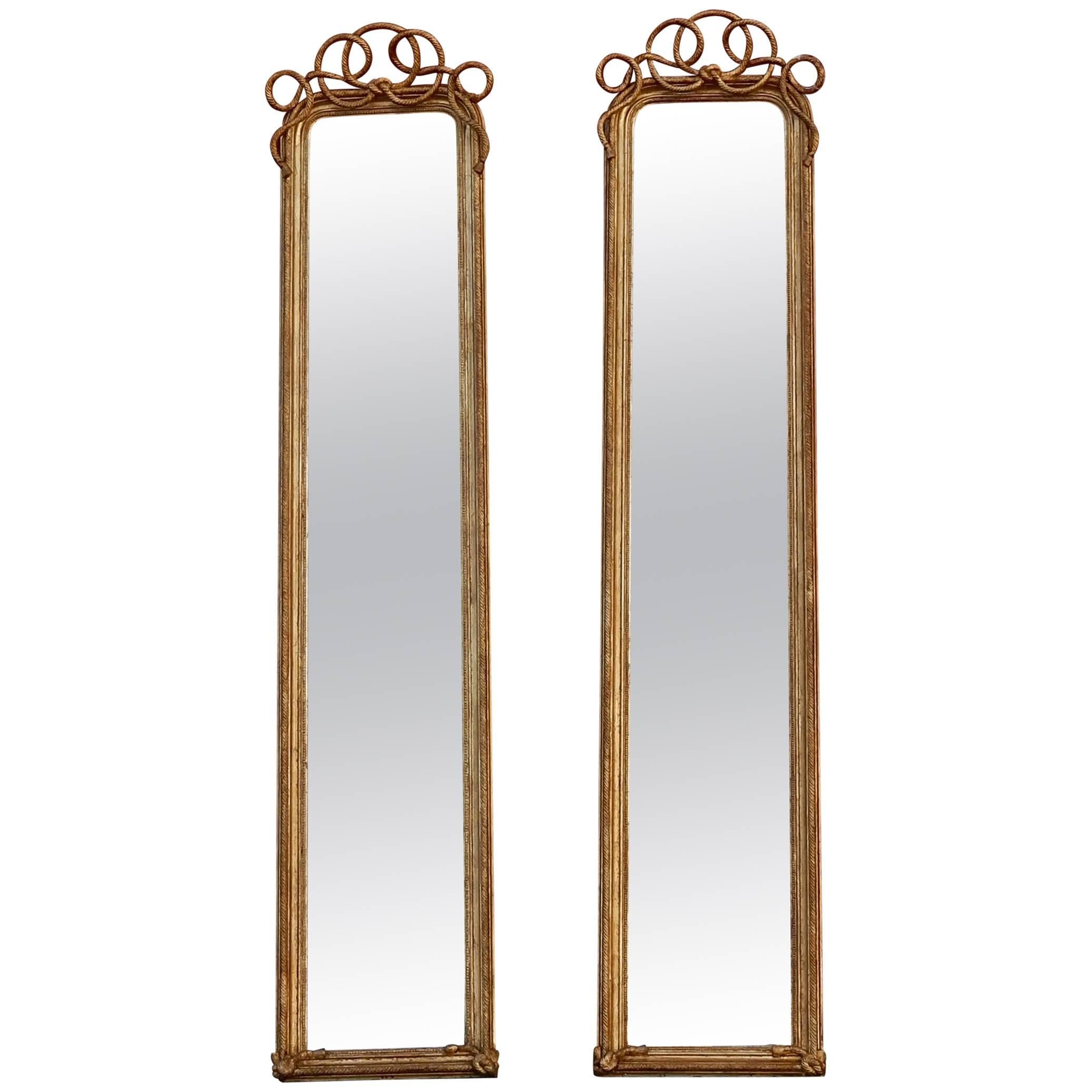 Paire de miroirs dorés en mercure, 1850-1880, N 3 en vente