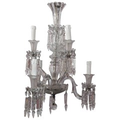 Retro 1950'Chandelier Crystal Baccarat 6 Arms