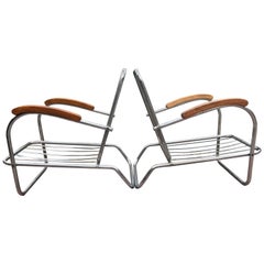 Tubular 1930s Machine Age Art Deco Armchairs McCarthur Rohde Era