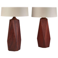Pair of Danish Teak Table Lamps