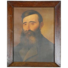 Naive 19th Century Oil Painting Portrait