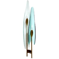 Large  Max Ingrand Murano Glass Vanity Mirror Sconce,  Gio Ponti Era