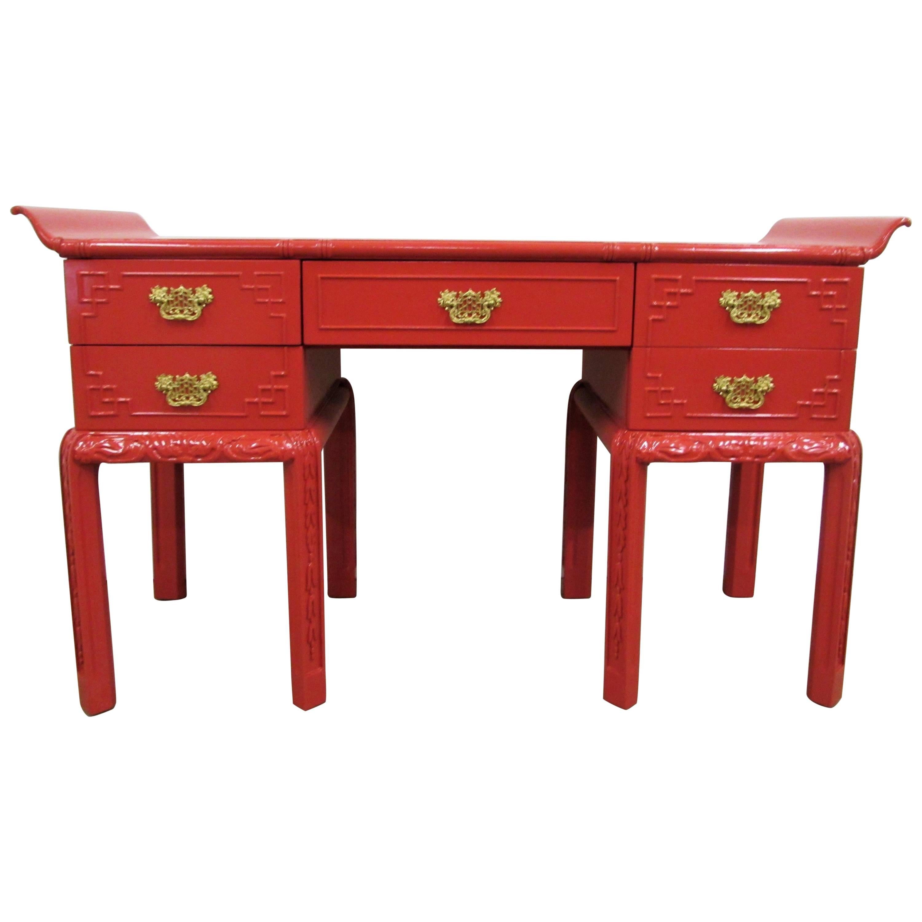 Chinoiserie Pagoda Desk or Console