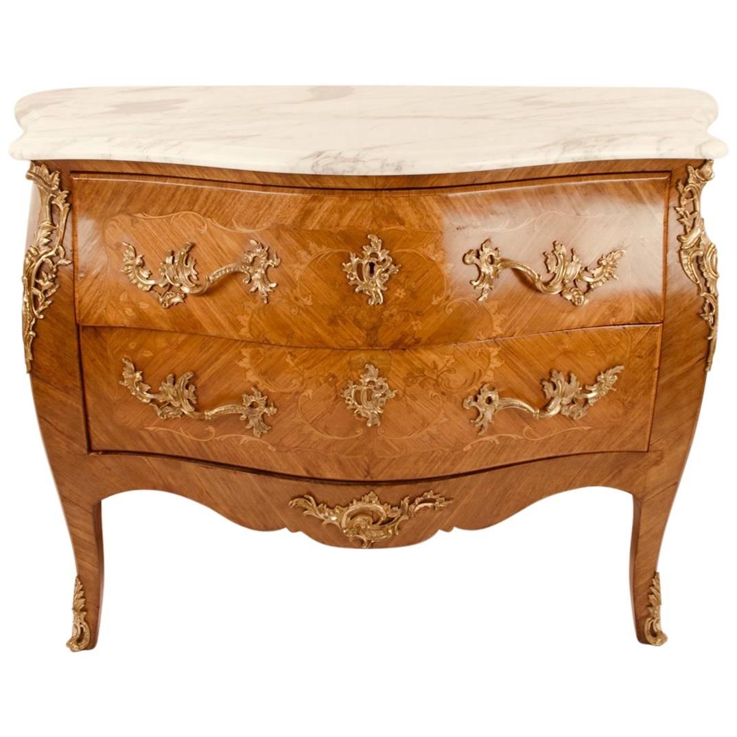 Louis XV style Bombe Serpentine Commode 