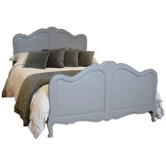 Antique Painted Louis XVI Style Bed in Soft Grey - WK92