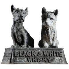 Vintage Buchanans Whiskey Advertisng Black and White Scotty Dogs 
