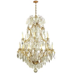 Monumental High Louis XV Style 24-Light Chandelier