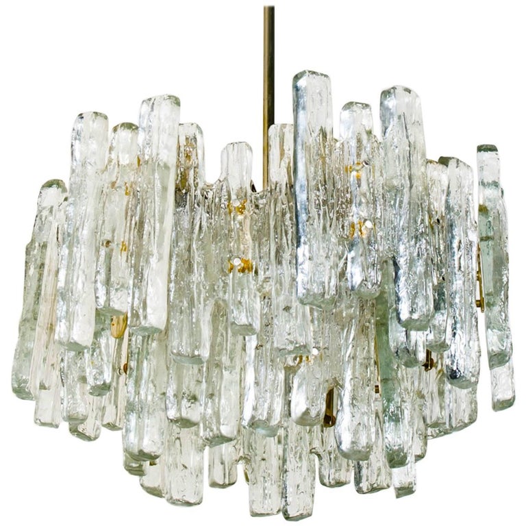 Extra Large Modern Three Tiered Kalmar Ice Glass Chandelier For Extra Large Modern Three Tiered Kalmar Ice Glass Chandelier For