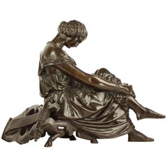 Antique 19th Century Bronze Figure of Sappho after James Pradier (1790-1852)