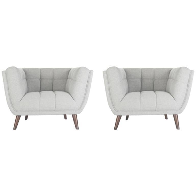 Pair of Design And Comfy Armchairs For Sale at 1stDibs