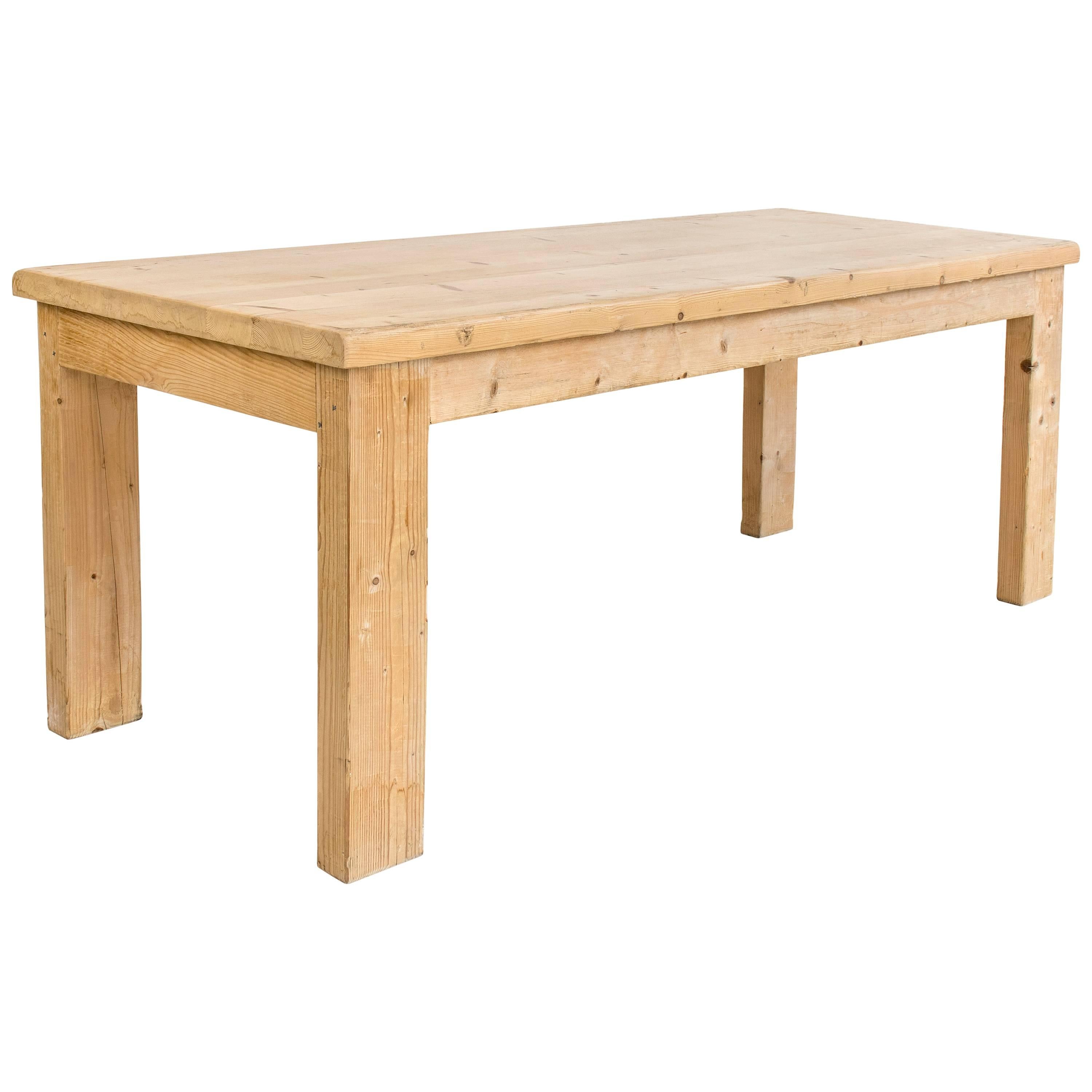 Pine Dining Table by Guy Rey-Millet & Jean Prouvé, circa 1970, France For Sale