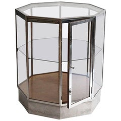 Art Deco Chrome Octagonal Cabinet, On castors with one lockable door