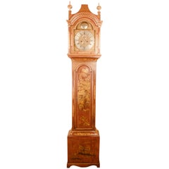 Lacquer and Gilt Chinoiserie Longcase Clock