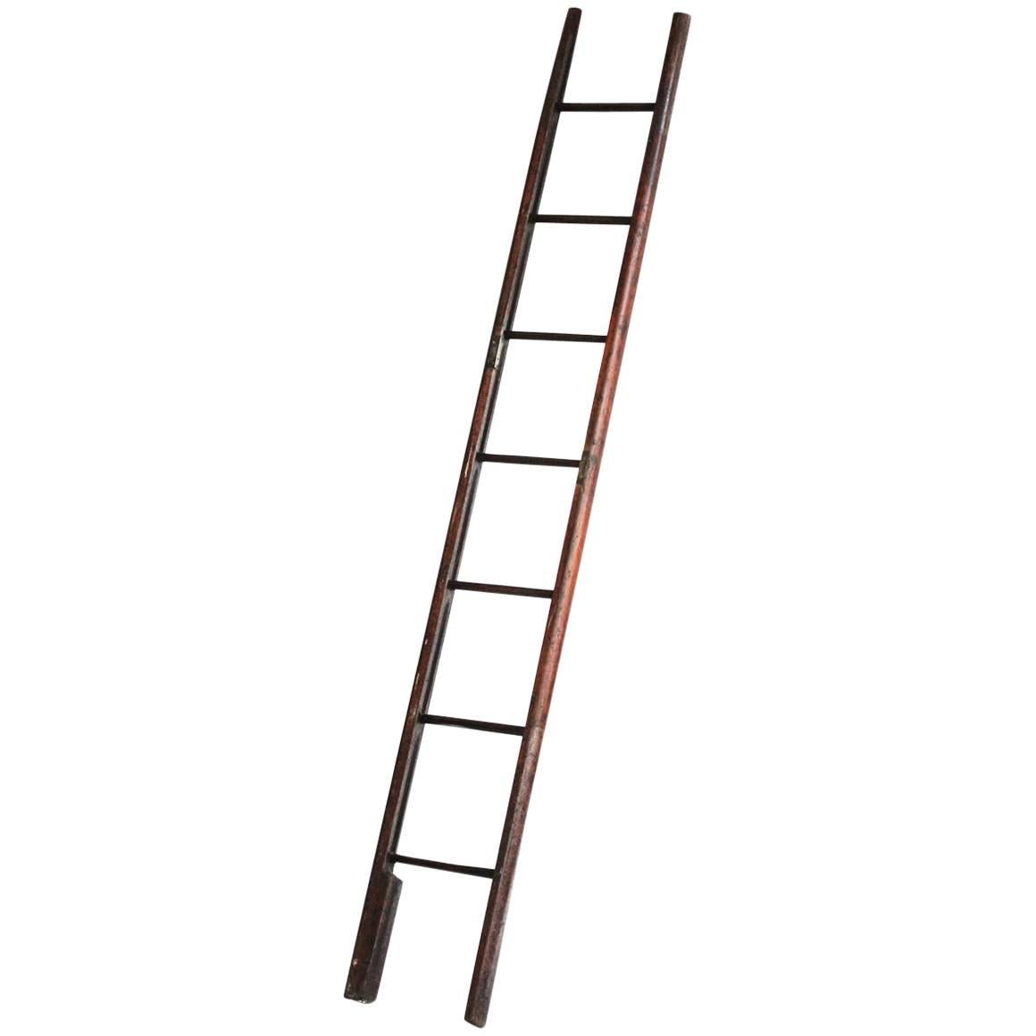 Rare Georgian Folding Library Stick Ladder For Sale